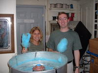 Mike & Heather making cotton candy.