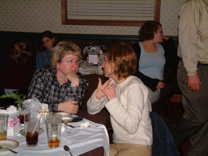 Mike's Mom and Heather chatting