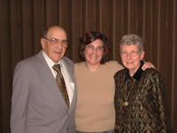 Sally with her parents, Leo and Louise
