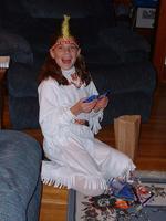 Ashlyn checks out her candy