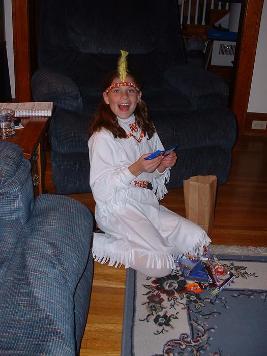 Ashlyn checks out her candy