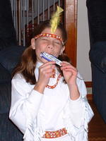 Ashlyn inspects the candy