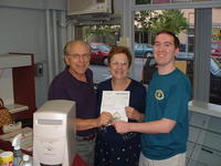 First customer at the office, the Kirkpatricks, 5/29