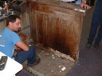 Location of the old freezer, 6-7-02
