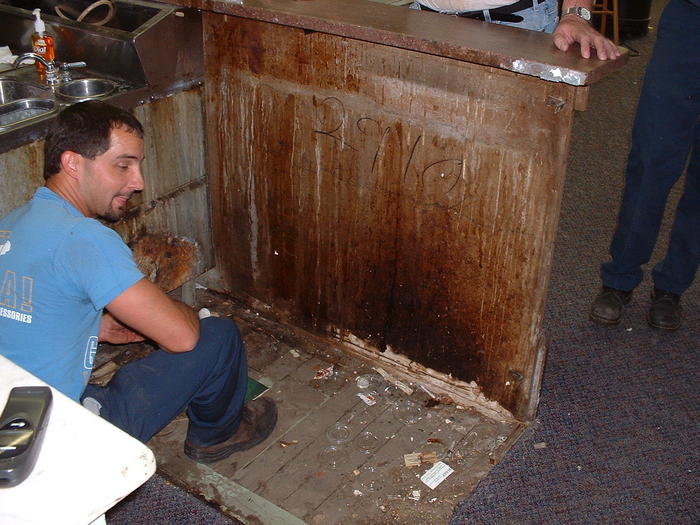Location of the old freezer, 6-7-02