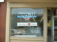 Outside, with window lettering! (6-28-02)