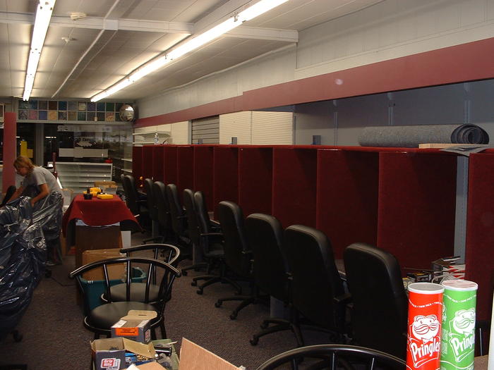 7-6-02, row of finished chairs and dividers