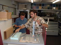 Roland & Mike building the KVM for the rack