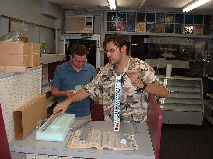 Roland & Mike building the KVM for the rack