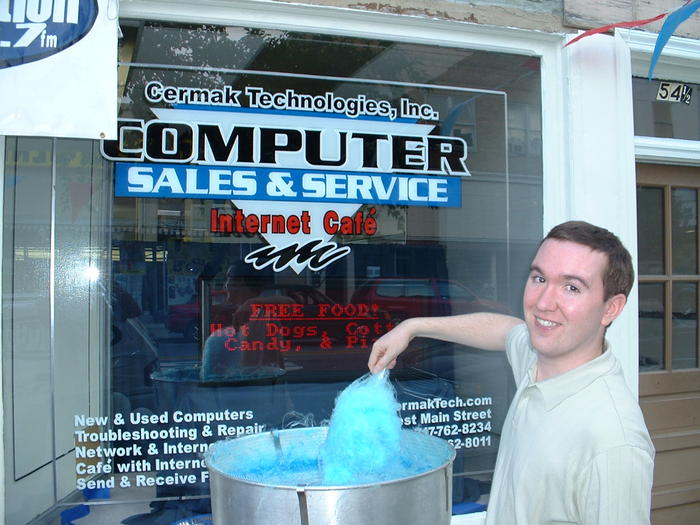 8-2-02, Mike making Cotton Candy!
