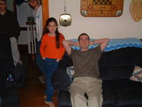 Mike, with Heather's sister, trying to take it all in