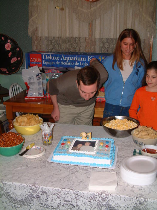 Blowing out the candles!