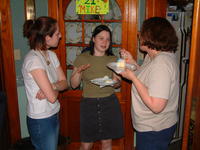 Char, Anita, and Heather's mom chatting