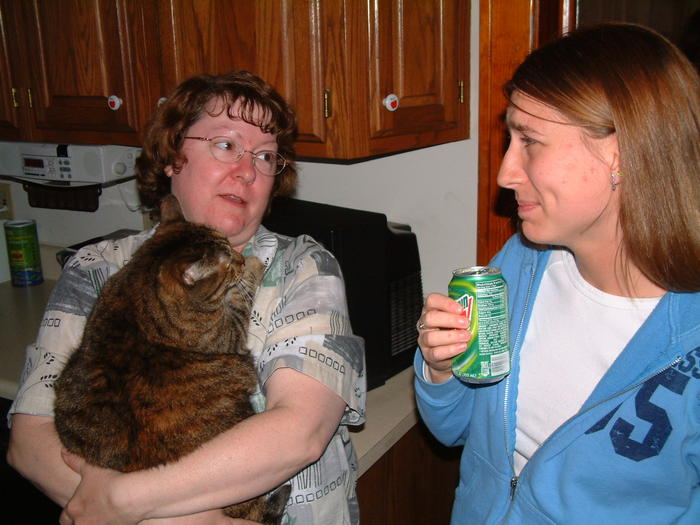 Mom and Heather talking?  "Huh?"