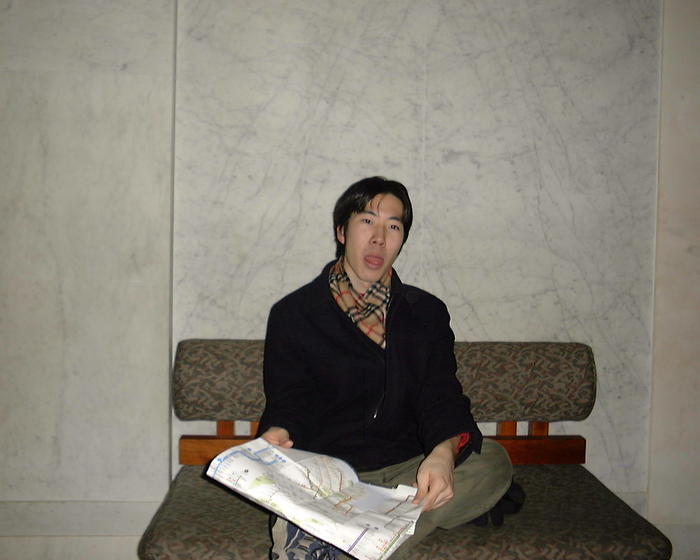 Andy planning our trip, NYC