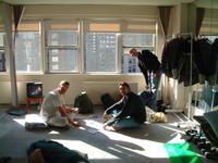 Having fun in Choi's father's appartment