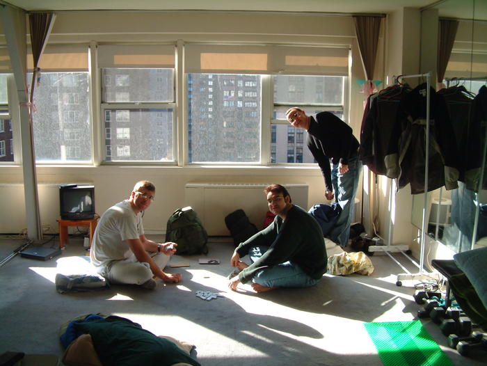 Having fun in Choi's father's appartment