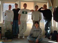 Mike, Roland, Bob, Derek, Brian, Choi (sitting) in NYC