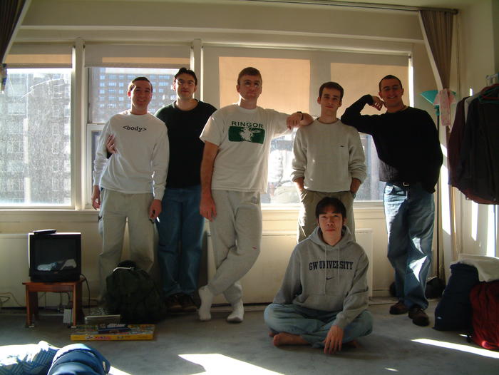 Mike, Roland, Bob, Derek, Brian, Choi (sitting) in NYC
