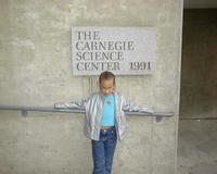 Kayla at the entrance to Carnegie