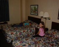 Ashlyn and Kayla at an IUP hotel