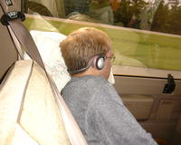 Glenn listening to his tunes