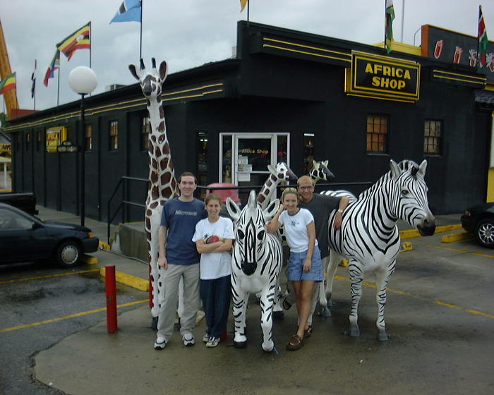The group next to the zebras