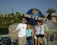 Glenn, Christina, Michael, & Heather in front of the Universal Studios globe