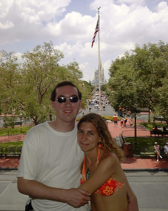 Michael & Heather with Cinderella's Castle