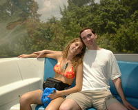 Michael & Heather in the front of the monorail