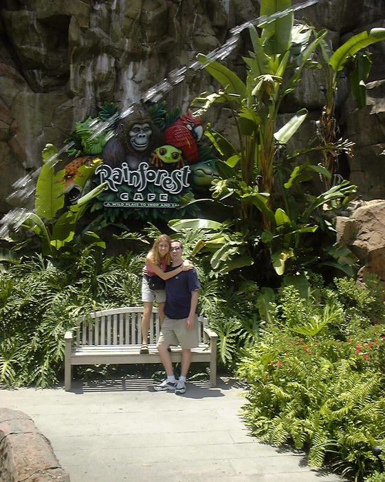 Mike & Heather at Rainforest Cafe, Animal Kingdom