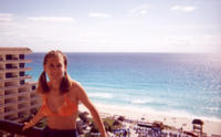 Heather on the balcony