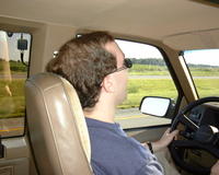 Mike driving