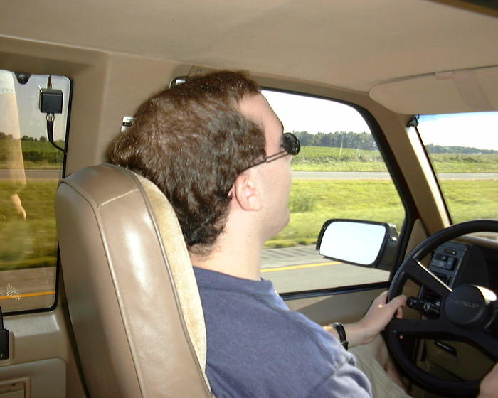 Mike driving