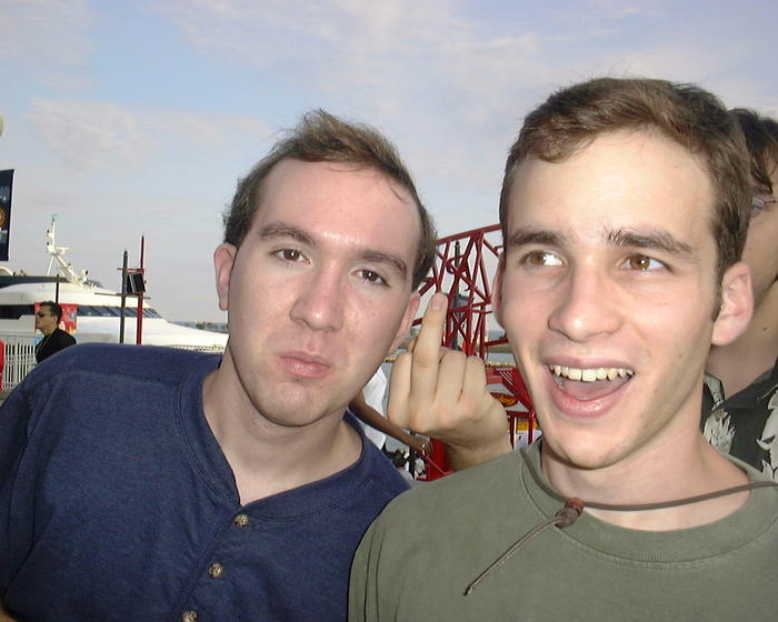 Mike and Derek with Roland's hand