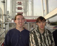 Mike and Roland on the ferris wheel at the pier