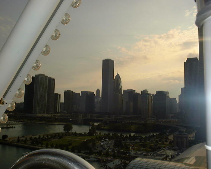Chicago skyline from ferris wheel