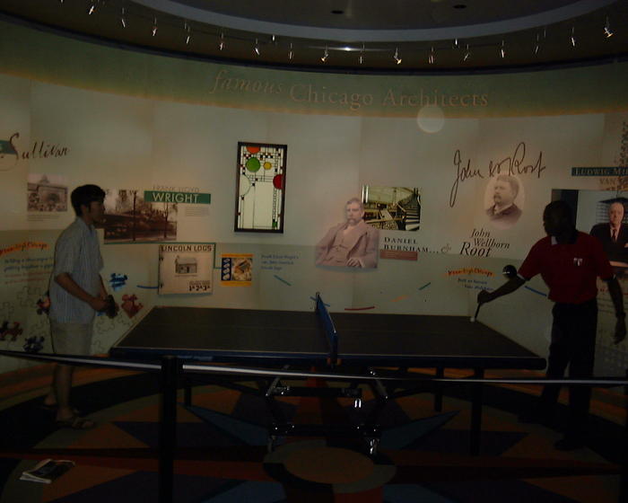 Andy playing ping-pong at top of Sears Tower (yes, really)
