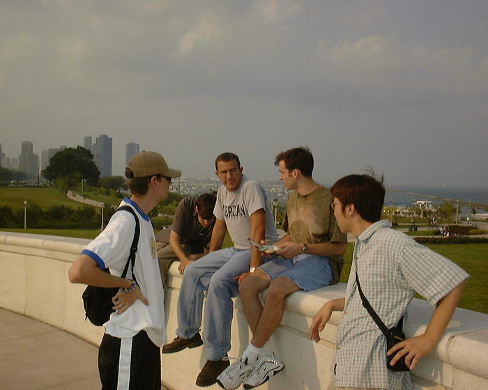 Everyone outside the museum in Chicago
