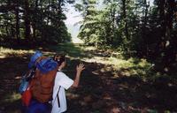 July 2000: Heather leaving the camp site