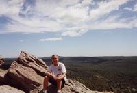 July 2000: Heather on top of a rock