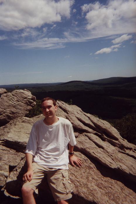 July 2000: Mike at Chimney Rocks