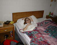 May 31: Heather in bed (Pontiac, IL)