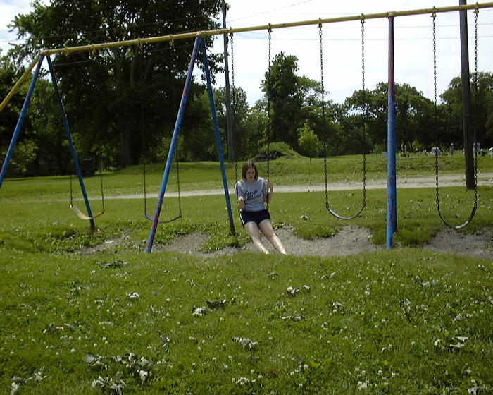 June 2: Amanda on the swings (Illinois)