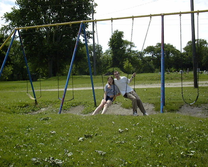 June 2: Mike & Amanda on the swings (Illinois)