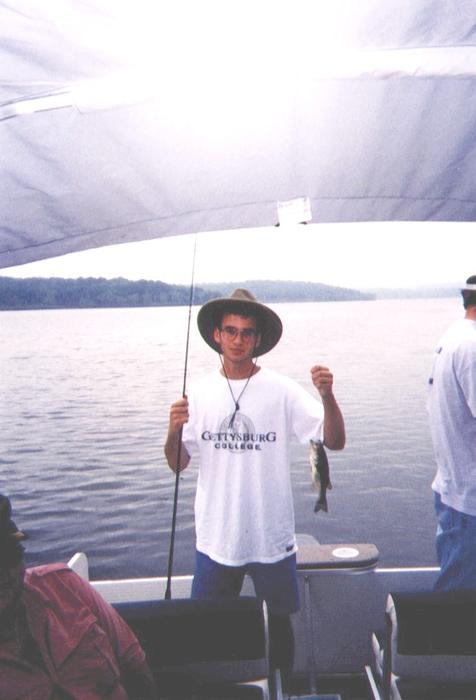 June 1999: Derek with his fish in Missouri