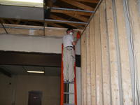 Michael works on the header