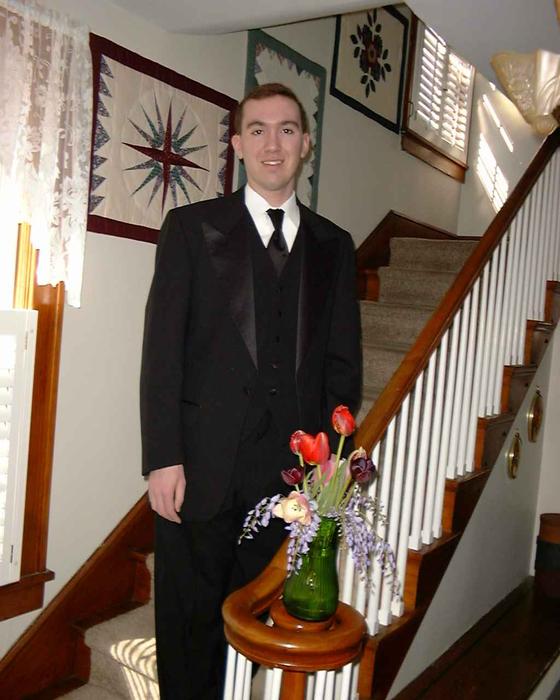 Mike ready for Heather's Prom, April 2000