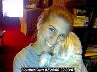 Heather and her dog, 2/24/2000
