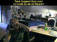 Heather having fun with Mike's cam, 11/13/1999